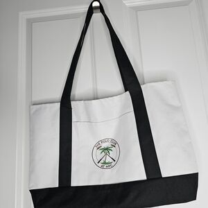 Palm Beach Polo Club The Polo Club At NPC White & Black Canvas Tote Bag